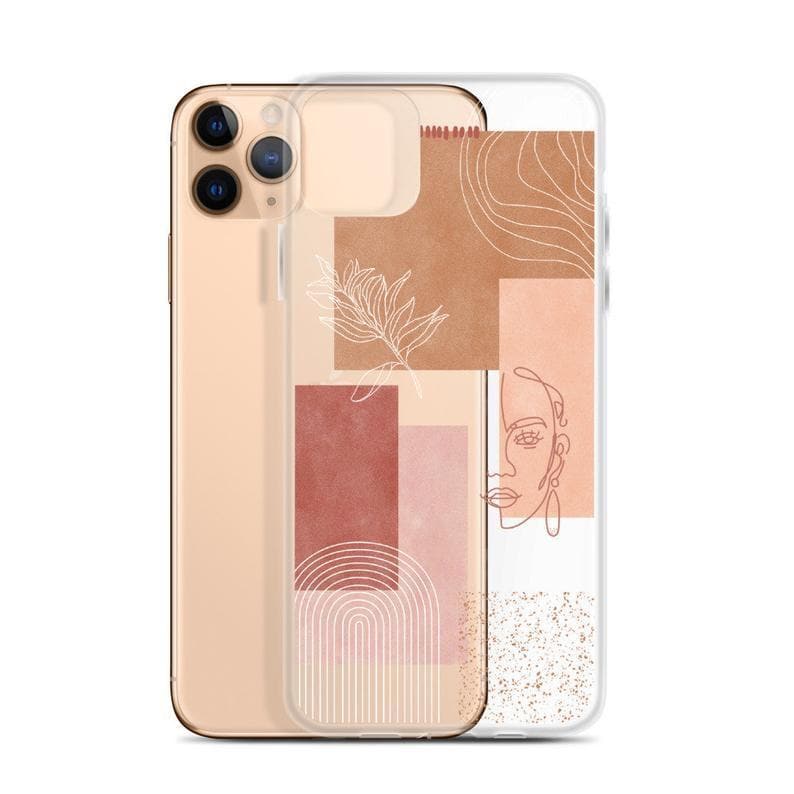 Rose Abstract Collage Clear Phone Case - Image 3