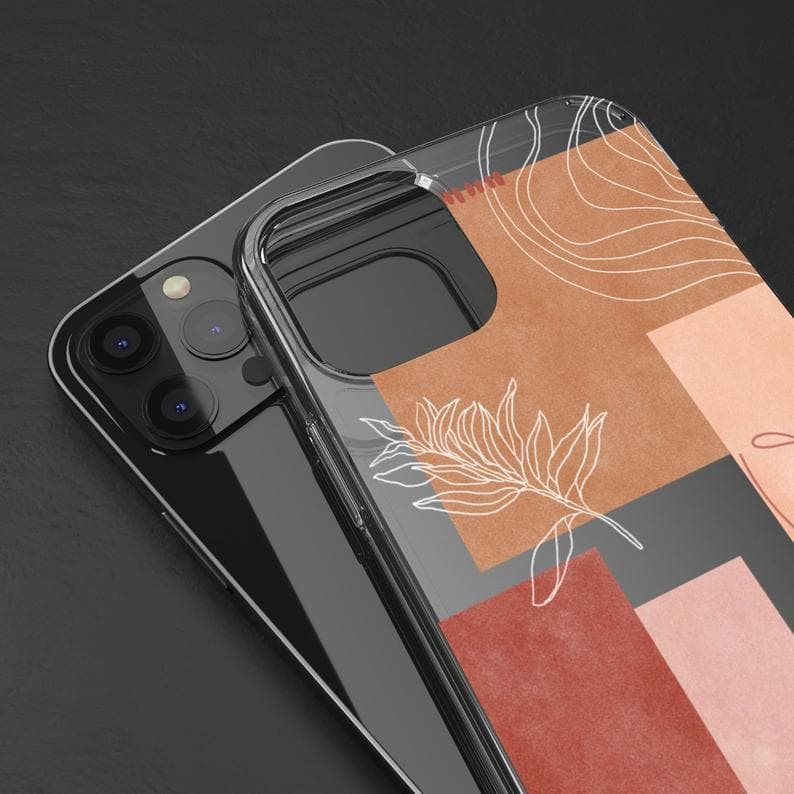 Rose Abstract Collage Clear Phone Case - Image 4