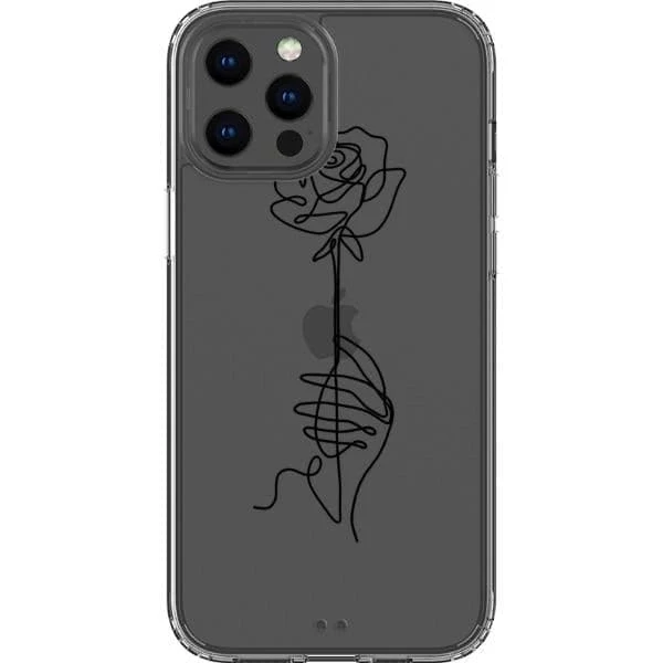 Rose Line Art Clear Phone Case - Image 11