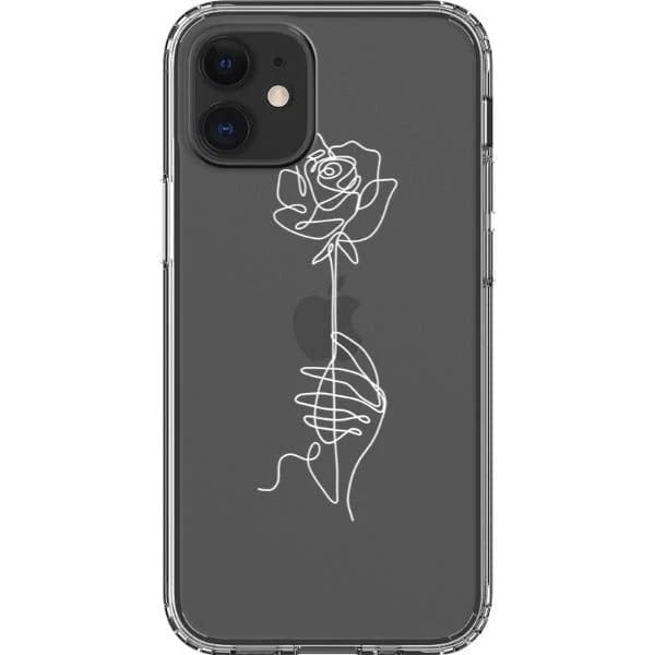 Rose Line Art Clear Phone Case - Image 18