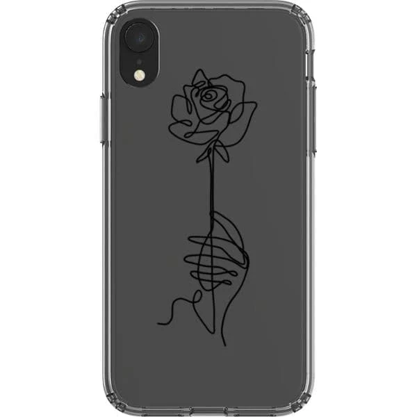 Rose Line Art Clear Phone Case - Image 19