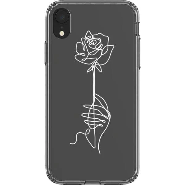 Rose Line Art Clear Phone Case - Image 20