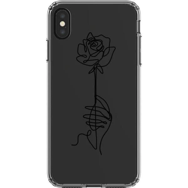 Rose Line Art Clear Phone Case - Image 21