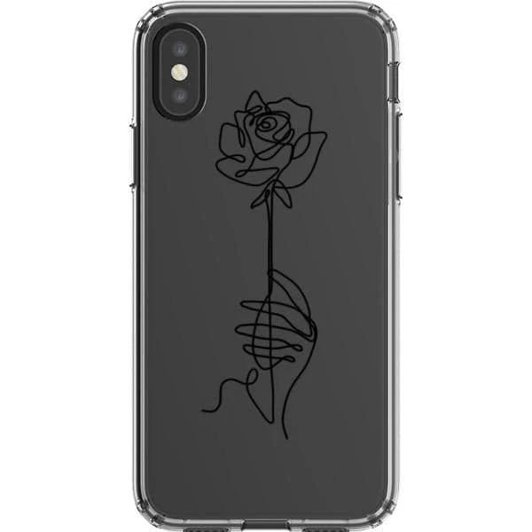Rose Line Art Clear Phone Case - Image 23