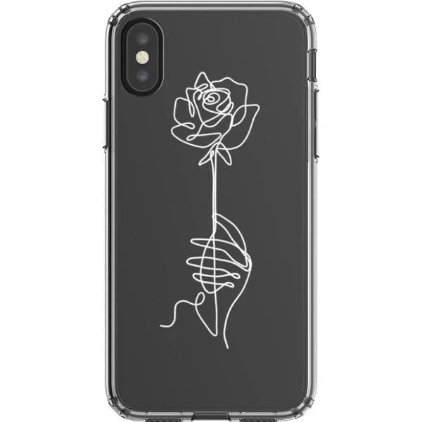 Rose Line Art Clear Phone Case - Image 24
