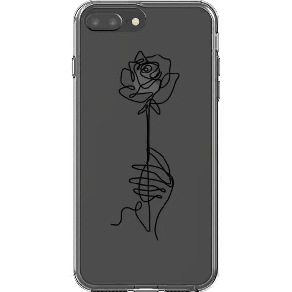 Rose Line Art Clear Phone Case - Image 25
