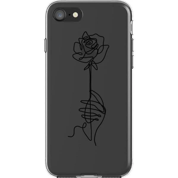 Rose Line Art Clear Phone Case - Image 27