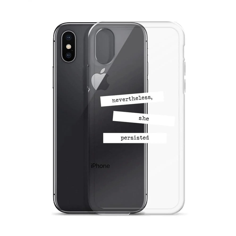 She Persisted Block Quote Clear Phone Case - Image 3