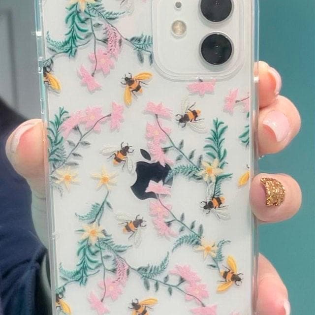 Stitched Bees Clear Phone Case - Image 10