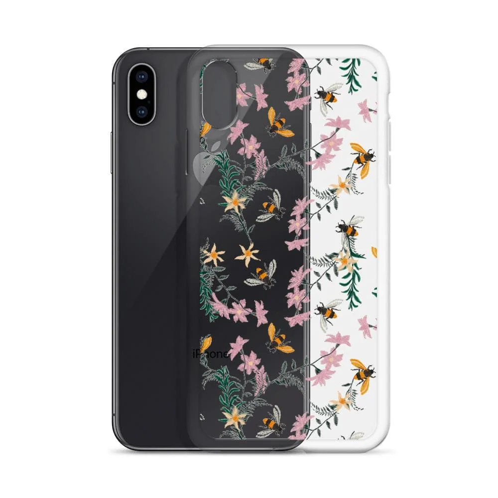 Stitched Bees Clear Phone Case - Image 9