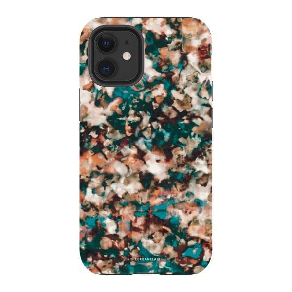 Teal Cream Tortoise Shell Print Tough Phone Case - Image 15