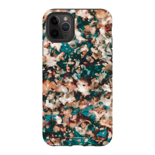 Teal Cream Tortoise Shell Print Tough Phone Case - Image 18