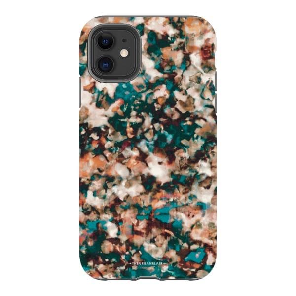 Teal Cream Tortoise Shell Print Tough Phone Case - Image 21