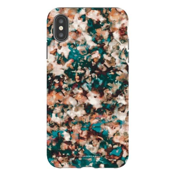 Teal Cream Tortoise Shell Print Tough Phone Case - Image 23