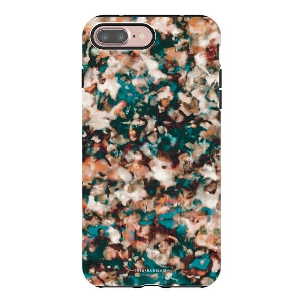 Teal Cream Tortoise Shell Print Tough Phone Case - Image 30