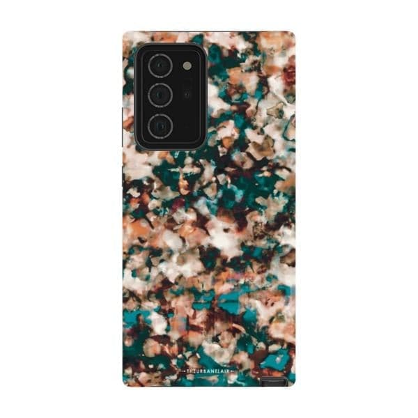 Teal Cream Tortoise Shell Print Tough Phone Case - Image 35