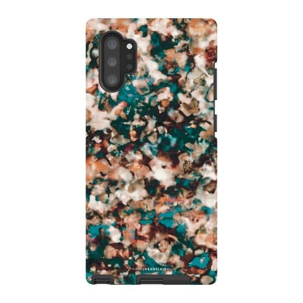 Teal Cream Tortoise Shell Print Tough Phone Case - Image 38