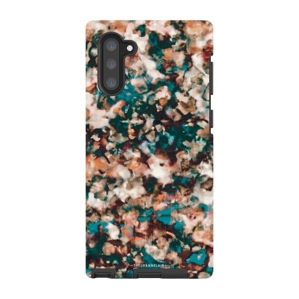 Teal Cream Tortoise Shell Print Tough Phone Case - Image 40