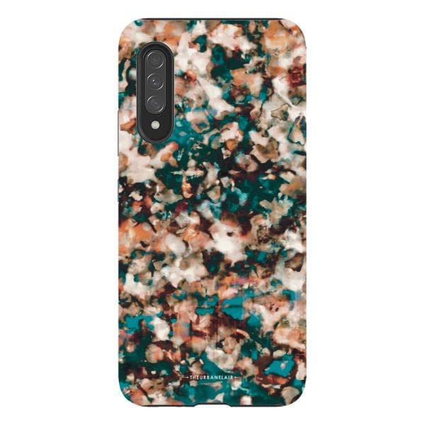 Teal Cream Tortoise Shell Print Tough Phone Case - Image 43