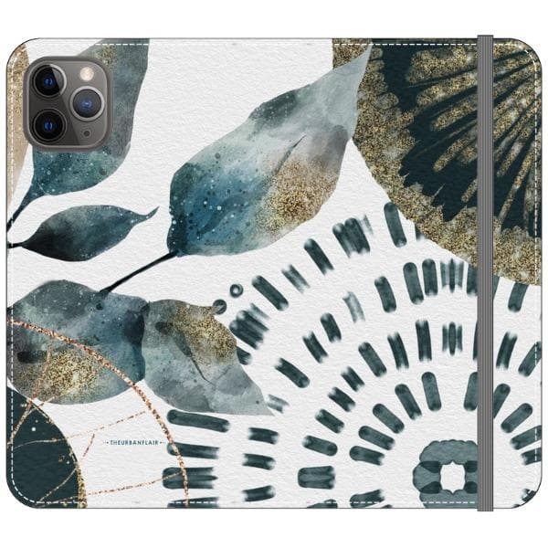 Teal Watercolor Abstract Collage Wallet Phone Case - Image 10
