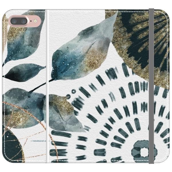 Teal Watercolor Abstract Collage Wallet Phone Case - Image 16