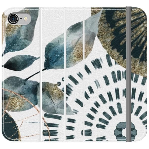 Teal Watercolor Abstract Collage Wallet Phone Case - Image 17