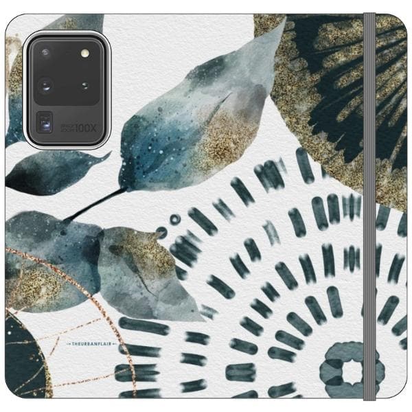 Teal Watercolor Abstract Collage Wallet Phone Case - Image 18