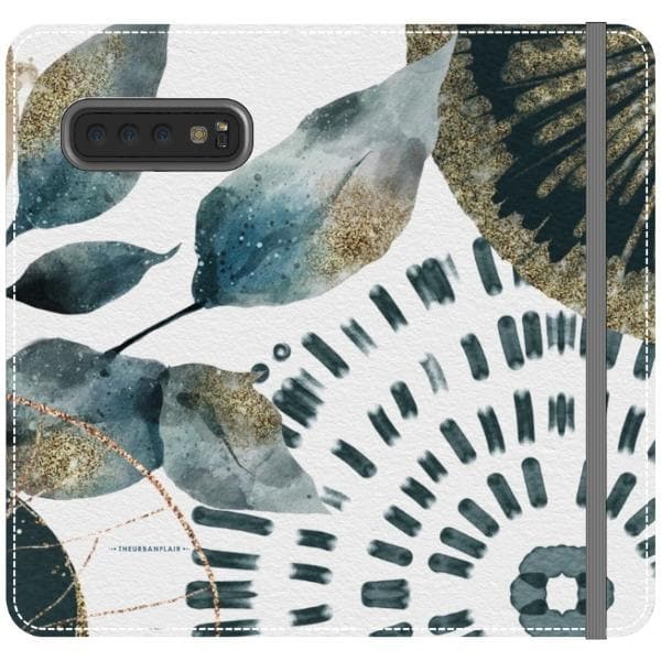 Teal Watercolor Abstract Collage Wallet Phone Case - Image 21