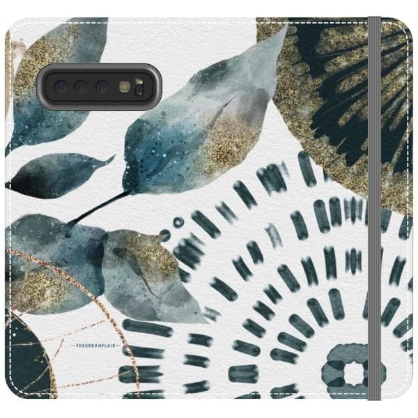 Teal Watercolor Abstract Collage Wallet Phone Case - Image 22
