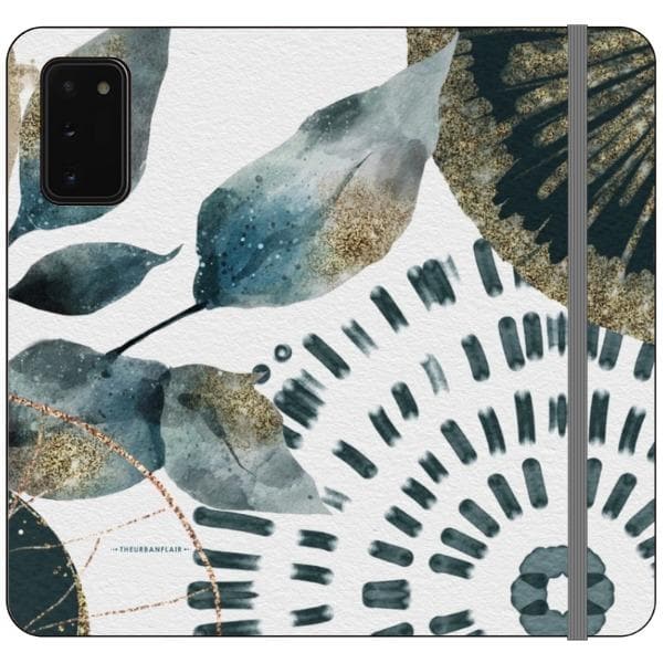 Teal Watercolor Abstract Collage Wallet Phone Case - Image 25