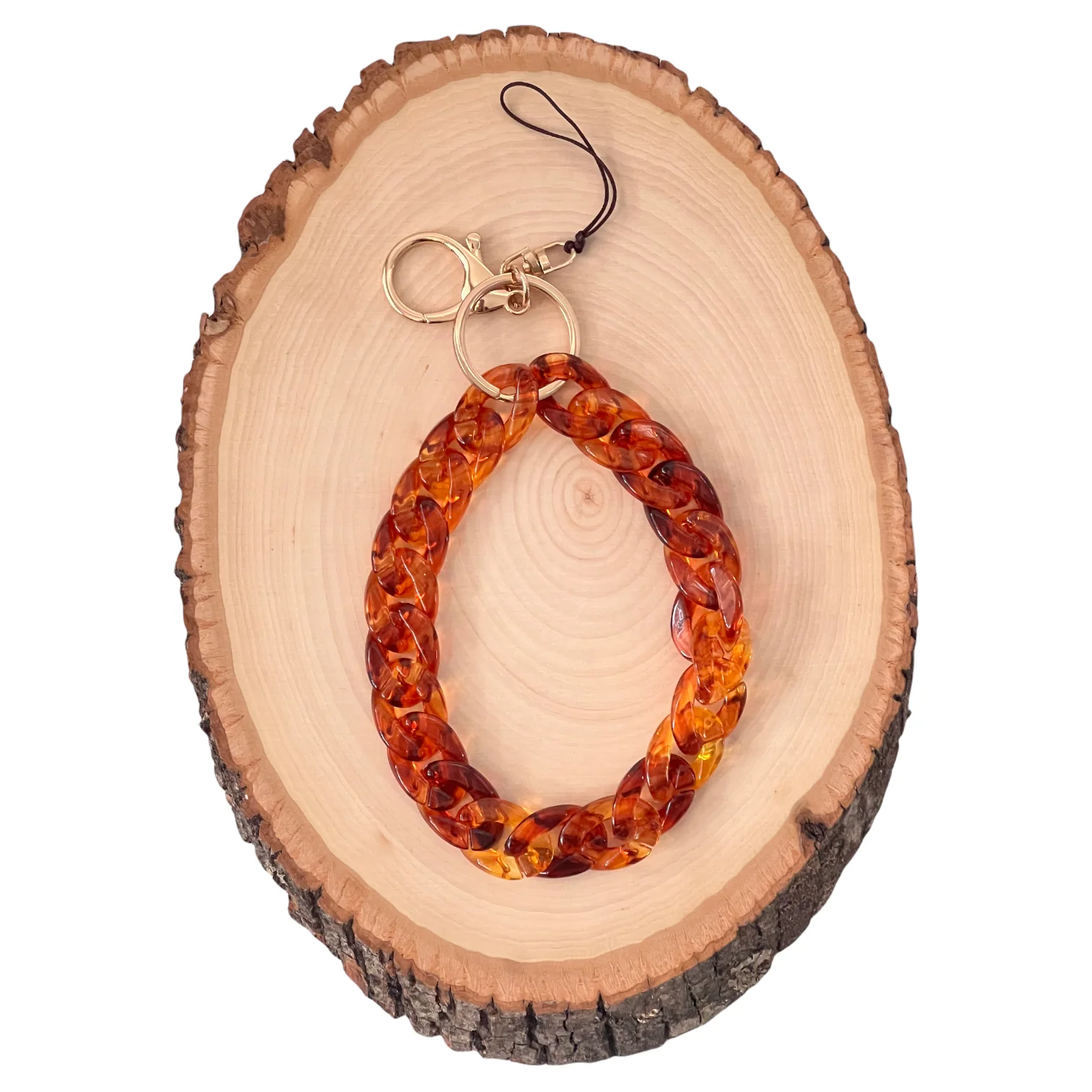 Tortoise Shell Resin Links Phone Charm - Image 4