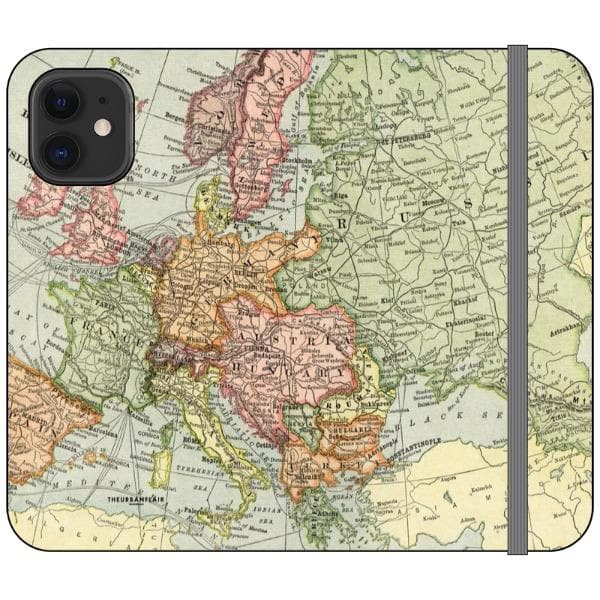 Vintage Travel Map Wallet Phone Case - Image 10