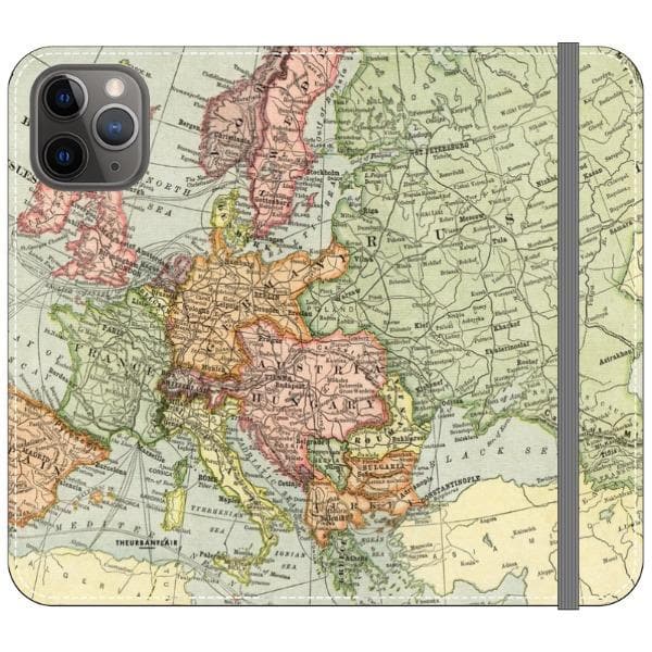Vintage Travel Map Wallet Phone Case - Image 12