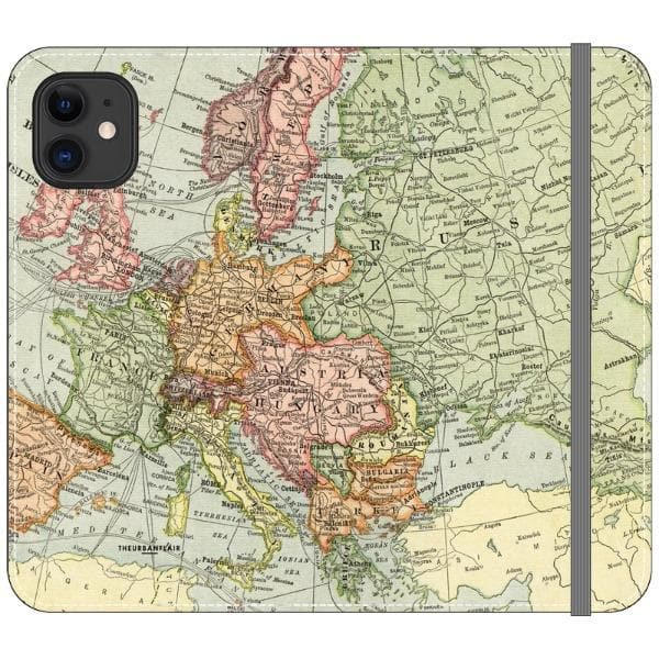 Vintage Travel Map Wallet Phone Case - Image 13