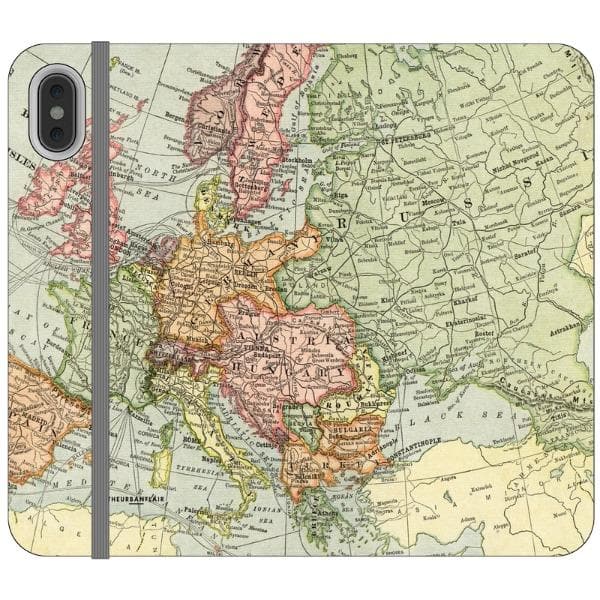 Vintage Travel Map Wallet Phone Case - Image 15