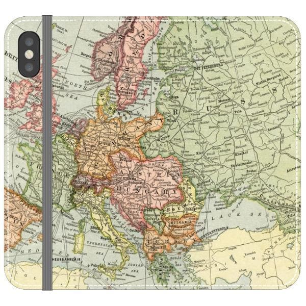 Vintage Travel Map Wallet Phone Case - Image 16
