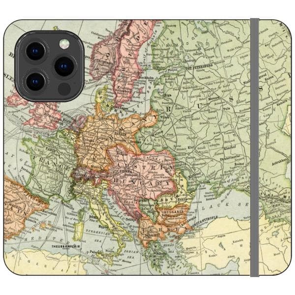 Vintage Travel Map Wallet Phone Case - Image 4
