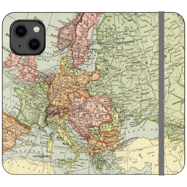 Vintage Travel Map Wallet Phone Case - Image 5
