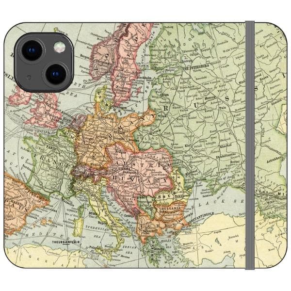 Vintage Travel Map Wallet Phone Case - Image 6
