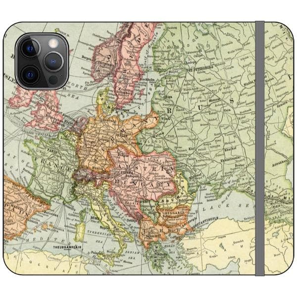 Vintage Travel Map Wallet Phone Case - Image 8