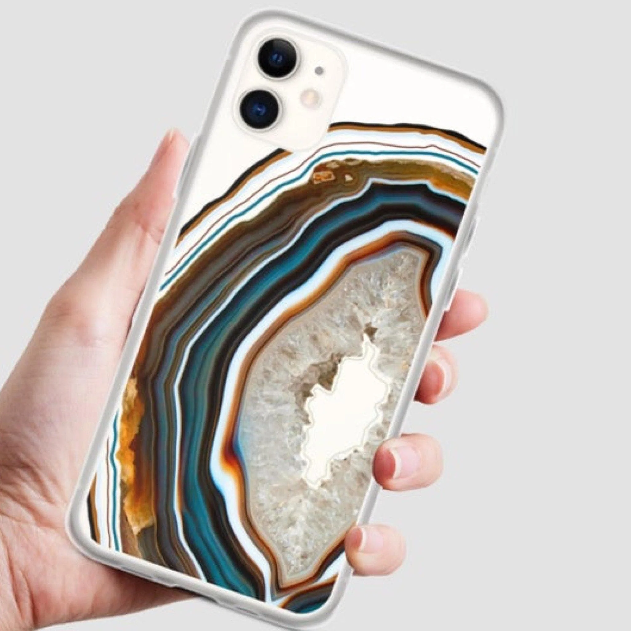 Warm Geode Clear Phone Case - Image 4