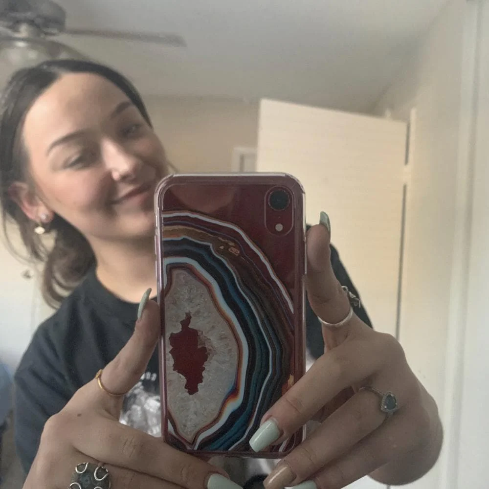 Warm Geode Clear Phone Case - Image 8