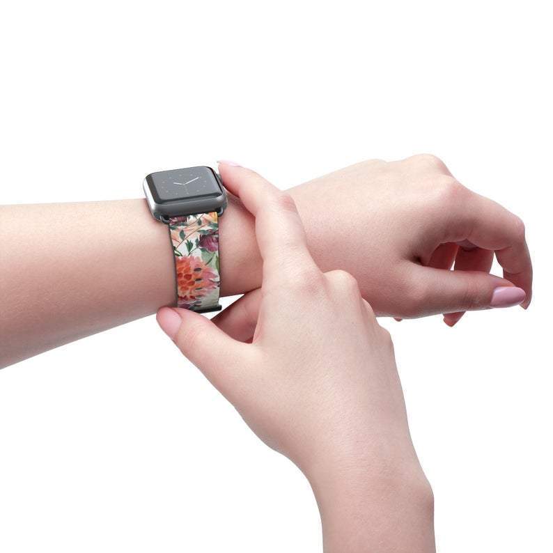 Watercolor Flowers Apple Watch Band - Image 4
