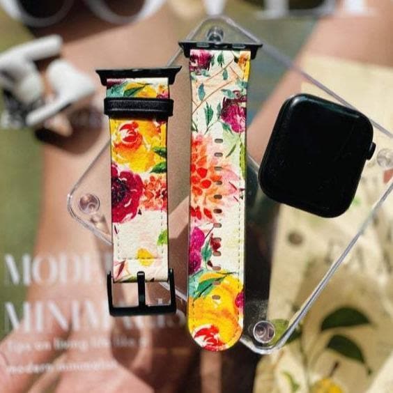 Watercolor Flowers Apple Watch Band - Image 7
